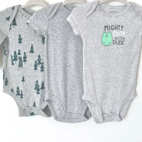 Baby Bundle/Lot 3-6M - Grey Stripes - Carter's/Gap - T-shirt/Bodsuit Set - Picture 2 of 9